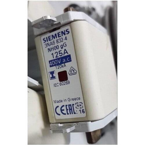 Fuses: 3NA6832-4 125A 400V gG NH00 / 3NA7830-7 100A 500V NH00 gG