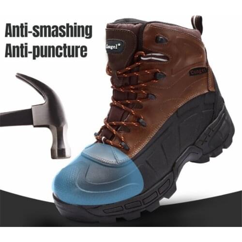 High Indestructible Anti-smashing Anti-piercing Work Shoes Mens Safety Boots Building Hiking Motorcycle Military Tactical Boots