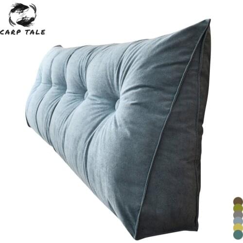 Removable Solid Color Large Bedside Pillow Plush Cushion Bed Backrest Pillow for Bedroom Soft Waist Sofa Cushion Pillows