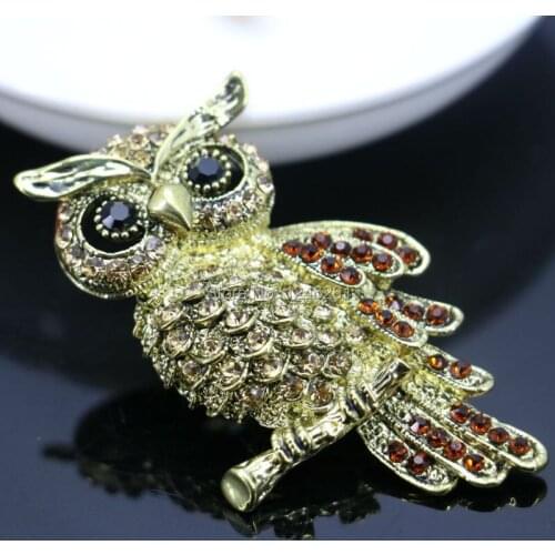Special Offer Owl-Like Rhinestone Brooch Breastpin Elegant Jewelry making Design Brooches Crystal Gifts For Women Girls 31*65mm