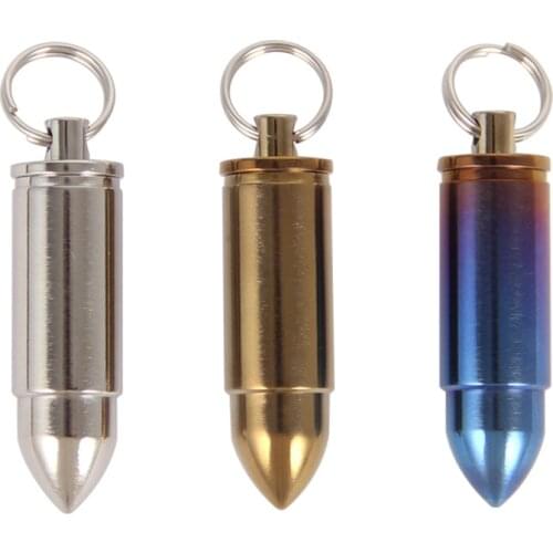 TC4 Titanium alloy sealed bottle Mini waterproof creative pendant survival capsule pill storage bottle small pill box