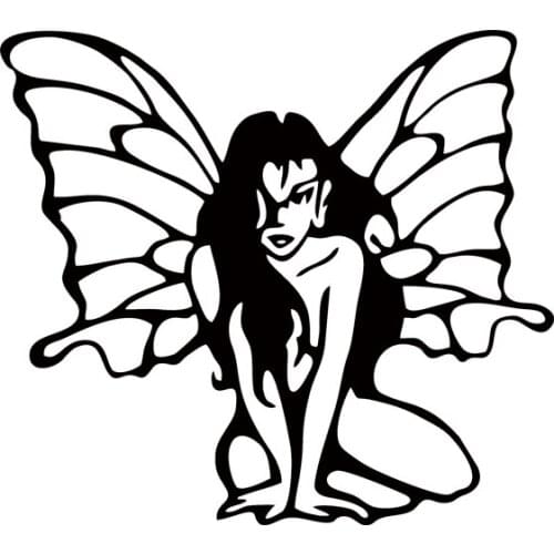 Personality Car Sticker Sexy Lady With Butterfly Wings Vinyl Waterproof Outdoor Car Decal Jdm