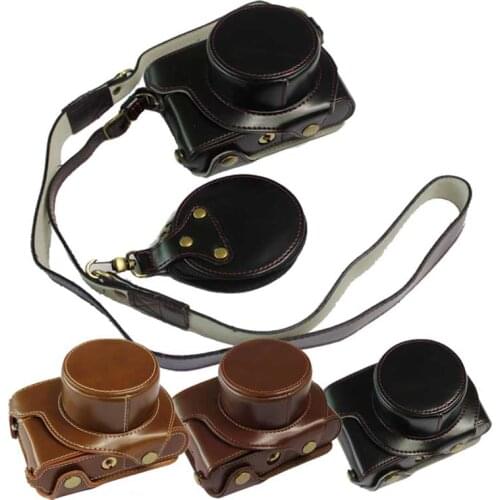 Vintage PU Leather Case for Leica D-LUX 7 D-LUX7 D7 Camera Protective Pouch for Leica Dlux7 with Shoulder Strap