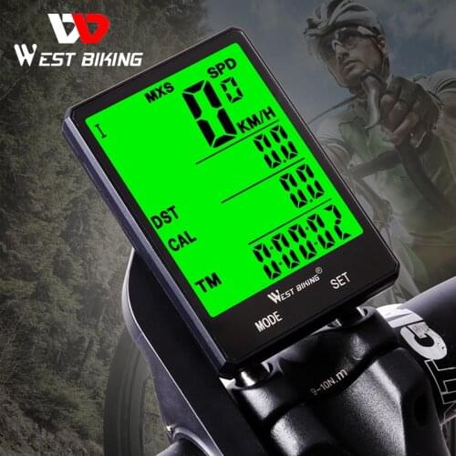 WEST BIKING Cycling Speedometer 2.8'' Large Screen Waterproof 20 Functions Wireless and Wired Bike Odometer Bicycle Computer