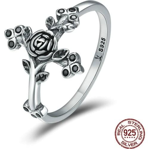 Rings for Women 925 Sterling Silver Love Beliefs Faith Cross Finger Ring Bague femme Sterling Silver Jewelry Anel Anillos mujer