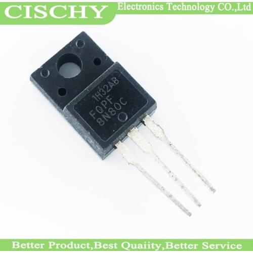 10pcs/lot FQPF8N80C 8N80C 8N80 TO-220 In Stock
