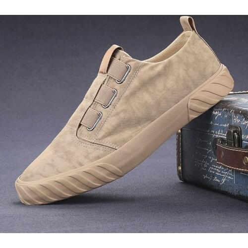 23Men Breathable Canvas Casual Shoes slip on Student Loafers Shoes Recreational summer moccasins Fashion Flat Sneakers Footwear