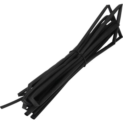 4pcs/set Sleeving Wrap Wire Heat Shrink Tubing Tubes 3mm 4mm 5mm 6mm Diameter Electrical Cable Tube Black 1 Meter Long