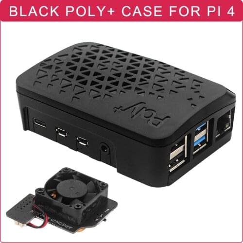Argon POLY+ Vented Case for Raspberry Pi 4 PWM +Mini Fan Built-in Copper Radiator Black Shell ABS Box for Raspberry Pi 4 Model B