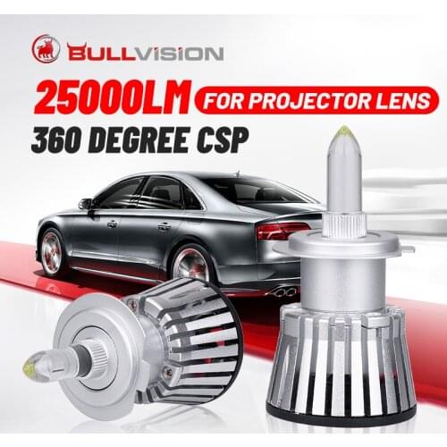 Bullvision H8 LED Headlights 25000LM H7 9005 9006 HB3 HB4 H11 H9 6000K White CSP Chips Auto Bulbs For Projector Lenses Mini Size
