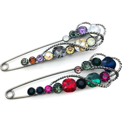 Crystal Brooches For Women Large Rhinestone Sweater Coat Shawl Buckle Womens Accessories