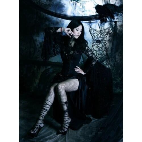 Custom Made Black Gothic Corset Wedding Dresses With Long Sleeves Lace Shirt Prom Dresses For Women Plus Size Victorian Dress