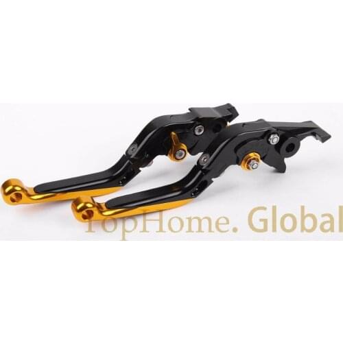 For Bajaj Pulsar 200 NS Foldable Extendable Brake Clutch Levers Black & Gold CNC Adjustable Folding Extending NS200