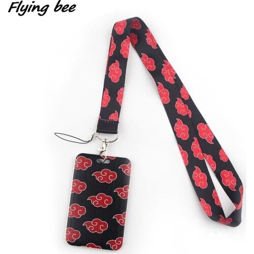 Flyingbee X1288 Red Cloud Anime Cartoon Card Holder ID Holder Bus Card Holder Staff Card With Lanyard