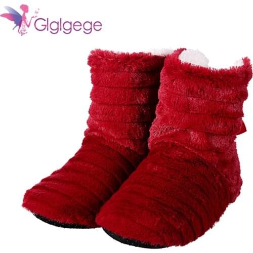 Glglgege Slippers Women Winter Fashionable Butterfly Knot Indoor Slippers For Girl Slip On Plush Flock Warm Flat Shoes Casual