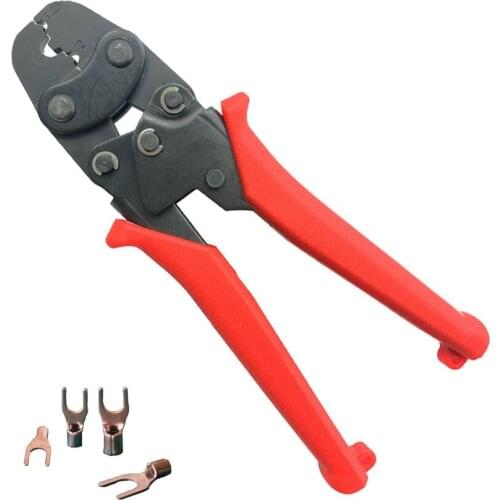 Bare terminal crimping tools mini skid proof electrical pliers HS-6MA 18-10AWG 0.25-6mm2 labour saving high precision clamp set