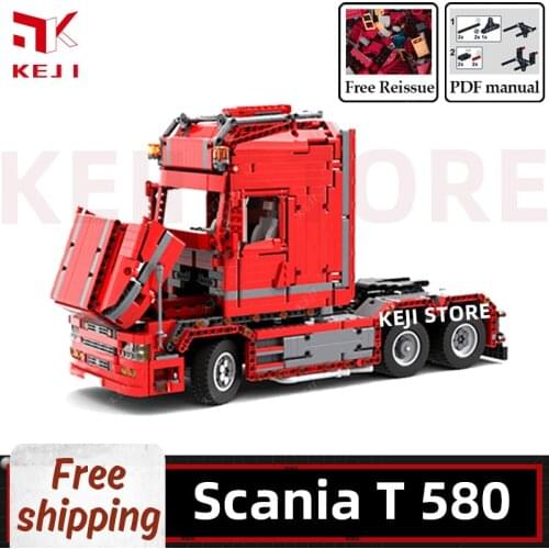 KEJI Scania Truck T 580 Engineering Vehicle 2820Pcs Building Blocks Model Bricks Kit Kids Toys Gift
