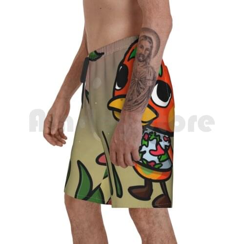 Ketchup From Animal Beach Shorts Men Beach Pants Swim Trunks Animal Marshal Acnl Coffee Sulky Wild Word New Leaf