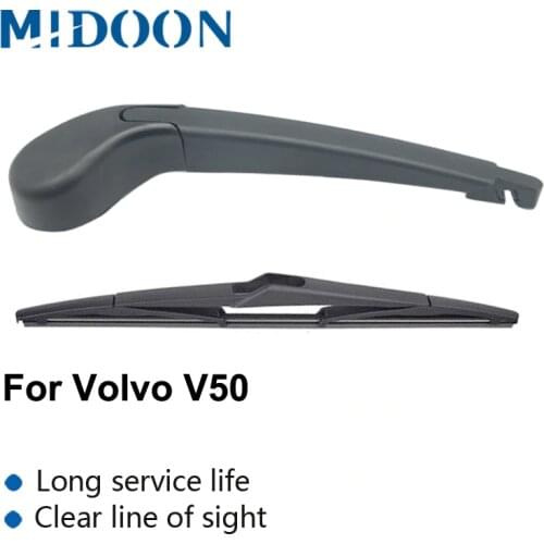 MIDOON Wiper 12" Rear Wiper Blade & Arm Set Kit For Volvo V50 2004-2012 Windshield Windscreen Rear Window
