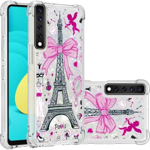Cartton Horse Glitter Sequin Liquid Quicksand Shockproof Phone Case For LG Stylo 7 4G Air Cushion Reinforced Corners Cover