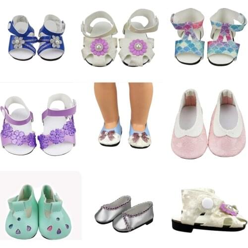 Colorful sandals doll shoes for 18" inch american girl doll for baby gift