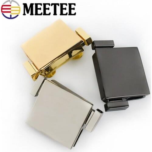 Meetee 2/4pcs 29X42mm Bag Snap Locks Buckle Metal Spring Mechanism Lock Clasps DIY Luggage Lockstitch Buckles Hardware Accessory