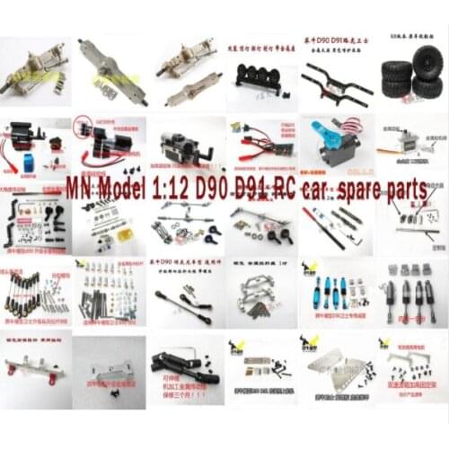 MN Model 1:12 D90 D91 RC car upgrade metal parts motor servo arm gear drive shaft shock absorder pull rod axle bumper tires etc