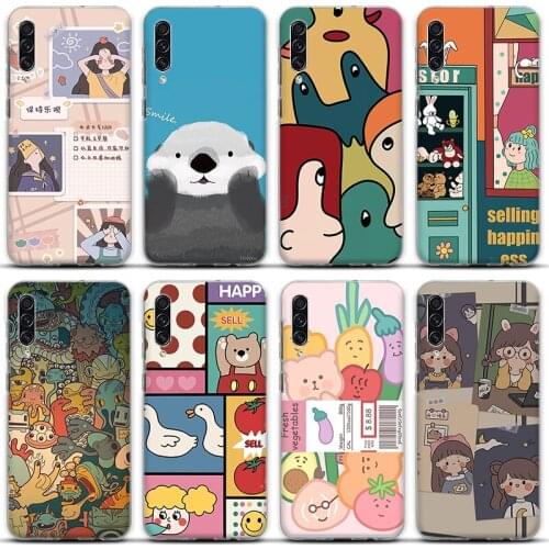 Trendy Creative Cartoon Phone Case For Samsung Galaxy A51 A71 A50 A70 A20 A30 A40 A20E J4 J6 A6 A8 A7 A9 2018 silicone cases