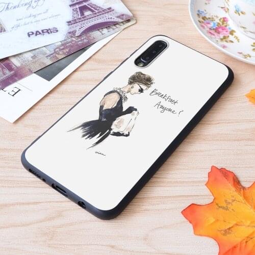 Audrey Hepburn Breakfast Anyone Print Soft Silicone Matt Case For Samsung Galaxy S Note and Galaxy A