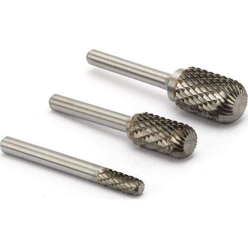 Noreturn 1pcs Rotary file Tungsten Steel Alloy Rotary File Double Groove Grinding End Milling Cutter W - cylindrical Semicircle