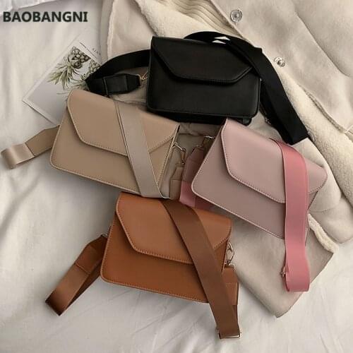 New Women Pu Leather Shoulder Bags Girls Brief Flap Womens Casual Messenger Bags Crossbody Bags