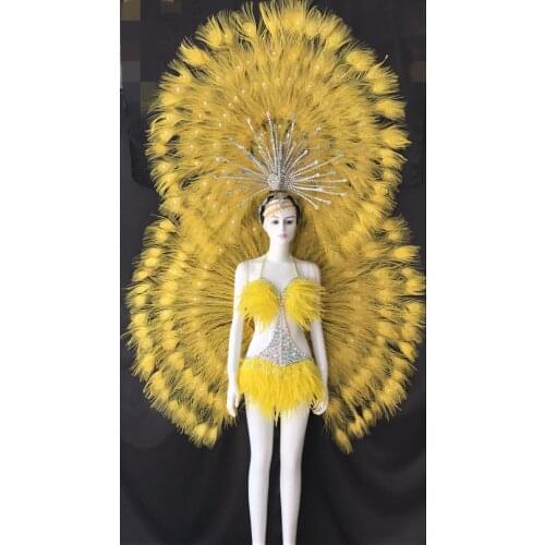 Feather clothing Stage performance catwalk carnival Headdress flower pubs party Mens wear womens clothing