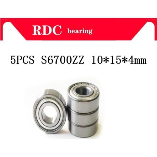 Free Shipping 5PCS ABEC-5 S6700zz high quality S6700 zz S6700Z S61700Z SS6700ZZ 10*15*4 mm stainless steel 6700 bearing