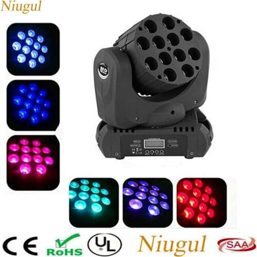 Professional LED Beam Moving Head Light 12x12W RGBW Linear Beam Effect Stage Lights For Bar Disco DMX Wash Beam Stage Lighting