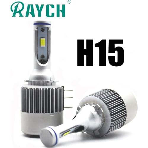 Raych H15 LED Car Headlight Bulb Hi/Lo 66W 10000Lm 6000K No CanBus Wireless Car Front Driving Light Auto Conversion Kit DC 12V