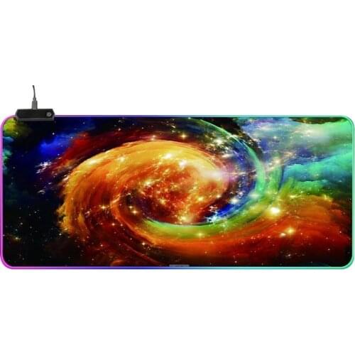 RGB Glowing Mouse Pad Soft Rubber Anti-slip 14 Lighting Mode Large Gaming Keyboard Pad Desktop Protective Mat for Working Gaming