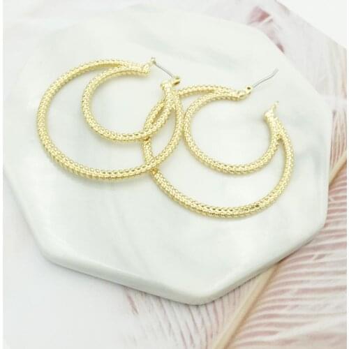 2019 Gold/Silver Color Hoop Earrings Double Layer Circle Simple Earring Wedding Party Jewelry Women Accessories