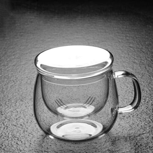 Glass Mugs With Handle And Lid For Coffee, Tea, Soup,Clear Drinking Cup Heat Resistant Breakfast Milk Cup Kitchen Drinkware