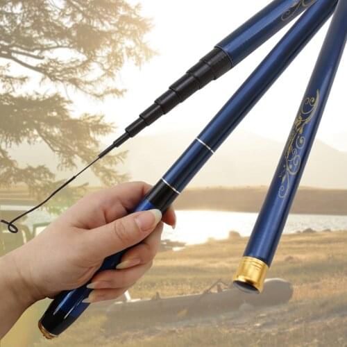 3.6m 4.5m 5.4m 6.3m 7.2m Ultra Light Hard blue Telescopic Fishing Rod Carbon Fiber Hand Pole for Carp Fishing Rod feeder fishing