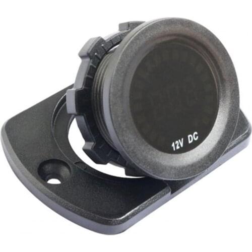 80%HOT 12V Voltmeter Round LED Digital Display Flame-retardant PC Voltage Tester Panel Meter for Car