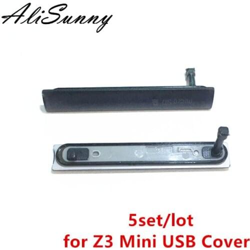 AliSunny 5pcs Charging Port Dust Plug for Sony Z3 Mini USB Charge Port Cover Replacement Parts D5803 D5833 SIM Card + SD Micro