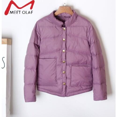 New autumn light short down jacket female 2021 Korean fashion winter white duck down women parkas solid loose puffer jacket