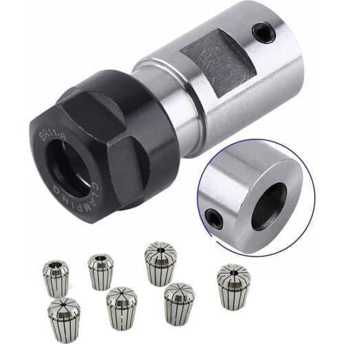 1set spindle motor clamp tool rod c16 er11 motor shaft with inner hole 5mm 6mm 6.35mm 8mm 10mm +5pcs Collet 4 6 7 1/4" 1/8"