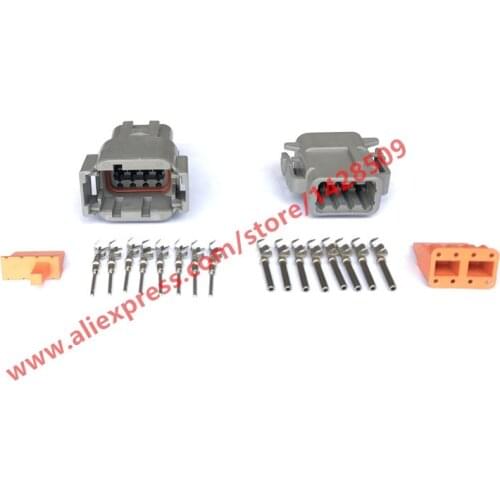 10 Sets DUETSCH 8 Pin Waterproof Plug DTM06-8S DTM04-08P/ATM04-08P Car Electrical Connector With Terminal And Seal