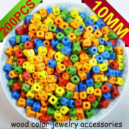 200pcs mixed color clothes charms wood cube figure beads cloth accessory fits cartoon HANDMADE DIY SERIES WJA-015