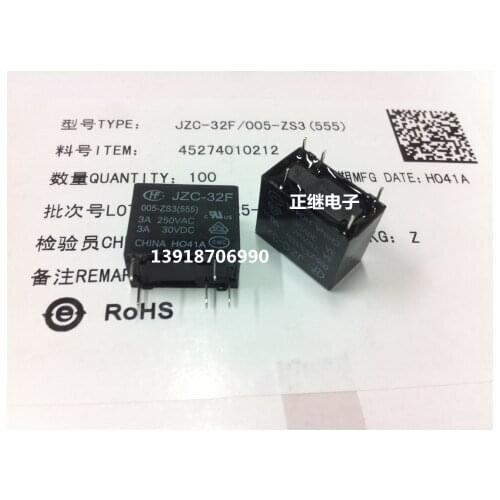 5pcs/lot New and original Relays HF32F / 005-ZS3 A set of conversion JZC-32F / 005-ZS3