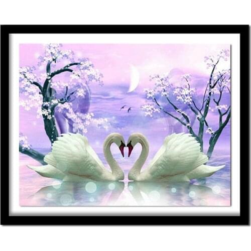 Nabi Diamond Embroidery Swan Pictures of Rhinestones Diamond Mosaic Animals Diamond Painting Full Square Drill Wall Decor Resin