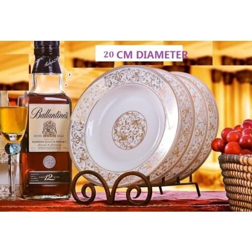 FREE SHIPPING 20CM LUXURY EUROPE DISH PLATES CERAMIC SERVICE PLATE POCELAIN PORCELAIN PLATES