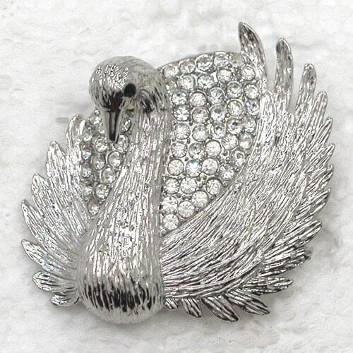 12pcs/lot Wholesale Fashion Brooch Rhinestone Swan Pin brooches costume jewelry gift C101573