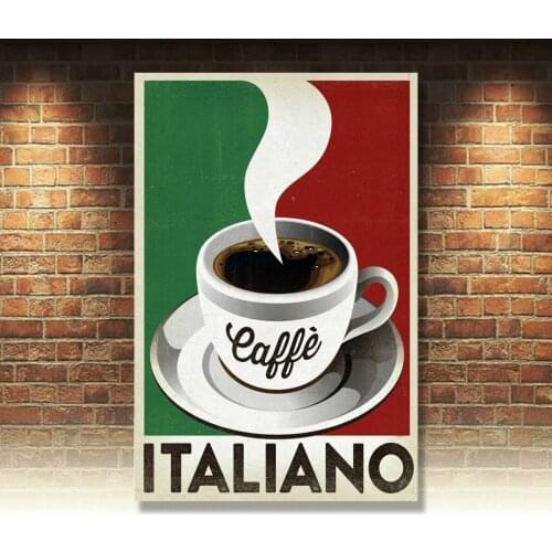 Cafer Italiano, Retro Metal Sign Vintage / Man Cave / Cafe